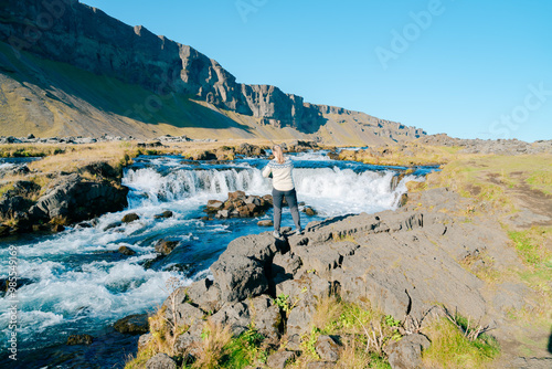 Fossálar Waterfall at Iceland