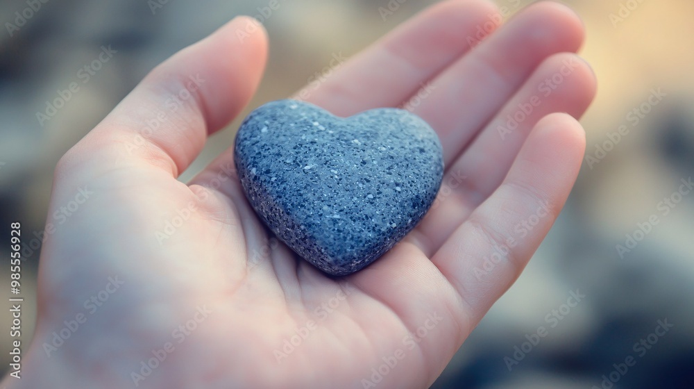 An open hand grasps a heart-shaped stone, embodying the pain of unreturned affection amidst a gentle, blurred backdrop. An open hand grasps a heart-shaped stone, embodying the pain of unreturned affection amidst a gentle, blurred backdrop.