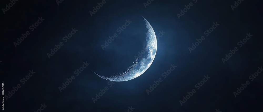 Craft a minimalistic background with a faint, glowing crescent moon on a backdrop that fades from deep indigo to black, suggesting quiet night reflection. Craft a minimalistic background with a faint, glowing crescent moon on a backdrop that fades from deep indigo to black, suggesting quiet night reflection.