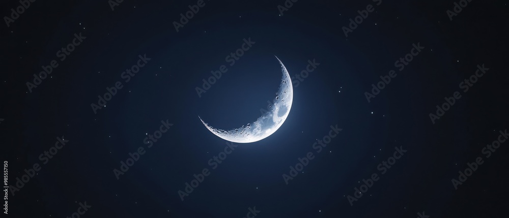 Craft a minimalistic background with a faint, glowing crescent moon on a backdrop that fades from deep indigo to black, suggesting quiet night reflection. Craft a minimalistic background with a faint, glowing crescent moon on a backdrop that fades from deep indigo to black, suggesting quiet night reflection.