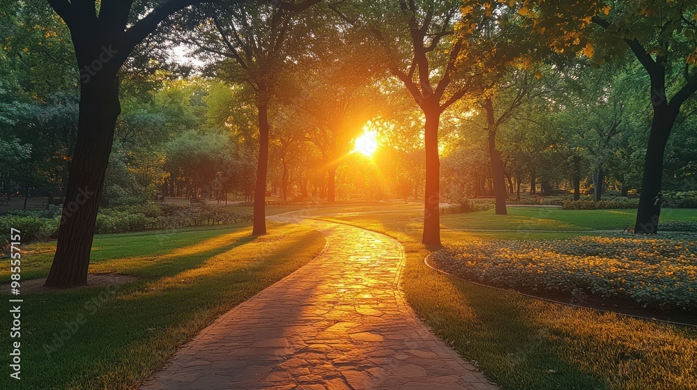 Fototapeta premium Golden Sunset Path