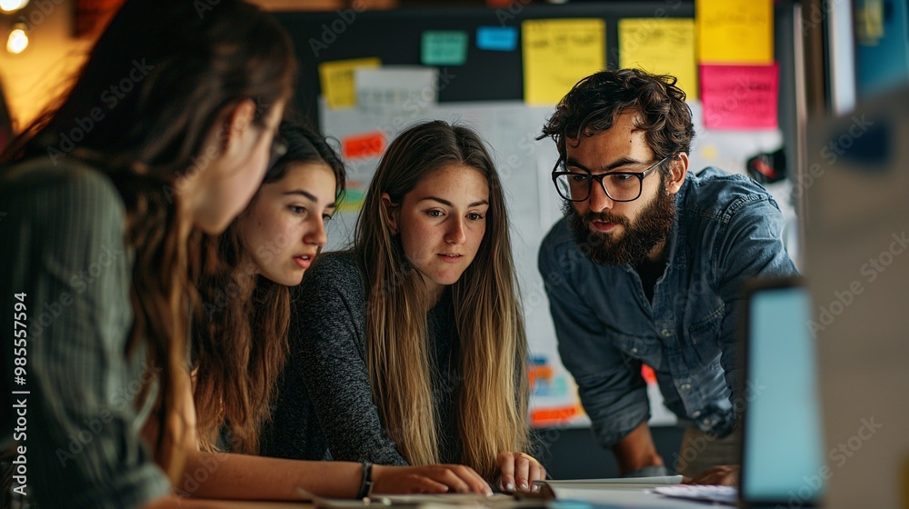 A creative group engages in lively discussions and idea generation in a contemporary workspace, highlighting collaboration and ingenuity. A creative group engages in lively discussions and idea generation in a contemporary workspace, highlighting collaboration and ingenuity.