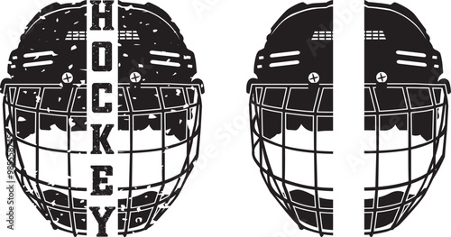 Split Hockey Helmet, Ice Hockey, Winter Sports Cut Files