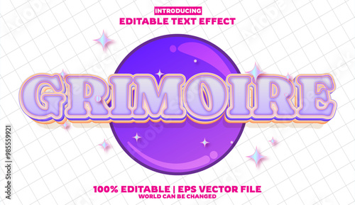 Grimoire editable text effect in new modern trend style