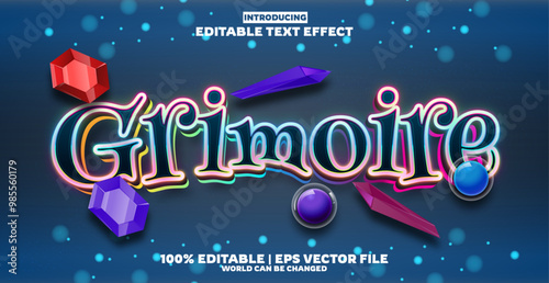 Grimoire editable text effect in new modern trend style