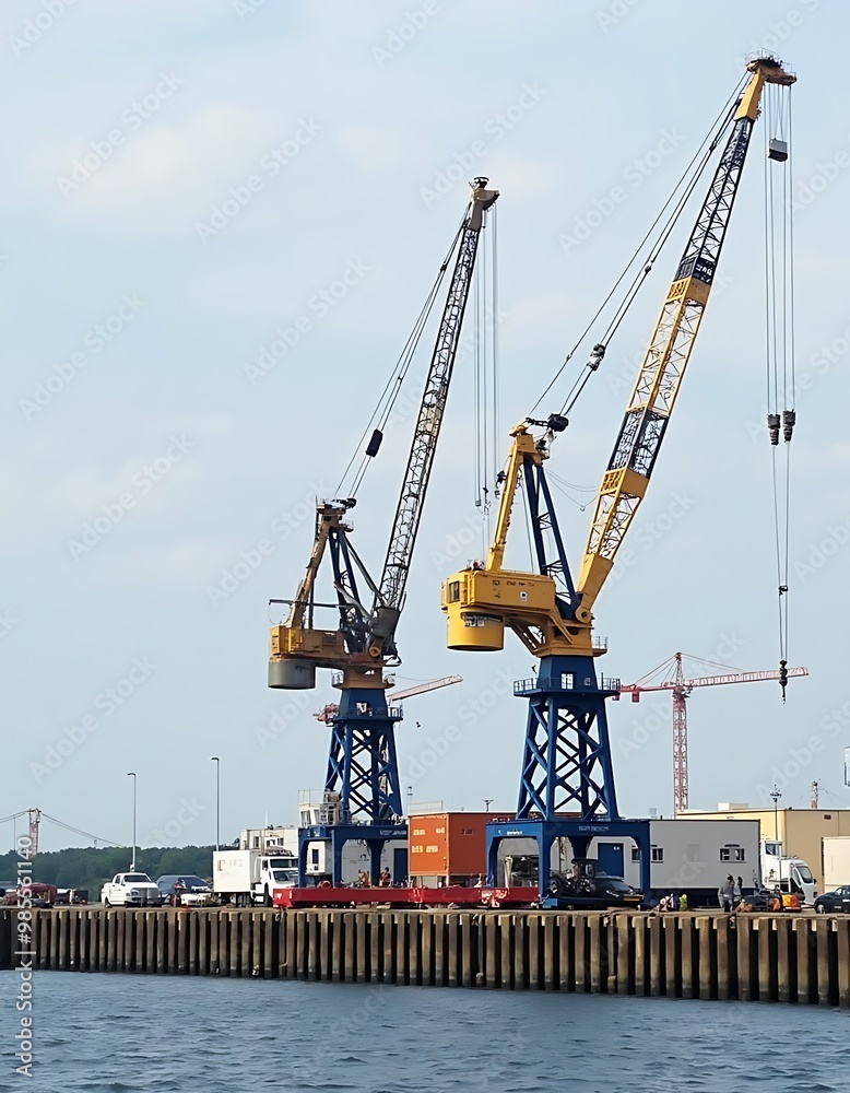 Container cranes in the sea port Container cranes in the sea port