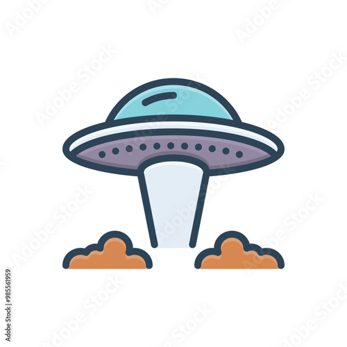 Color illustration icon for ufo