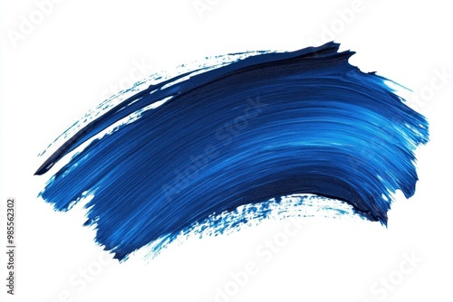 A vibrant blue paint stroke showcasing texture and color for artistic use.