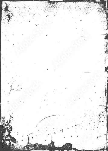 Black grunge texture border frame over white. vector grunge black frame with white background for your text