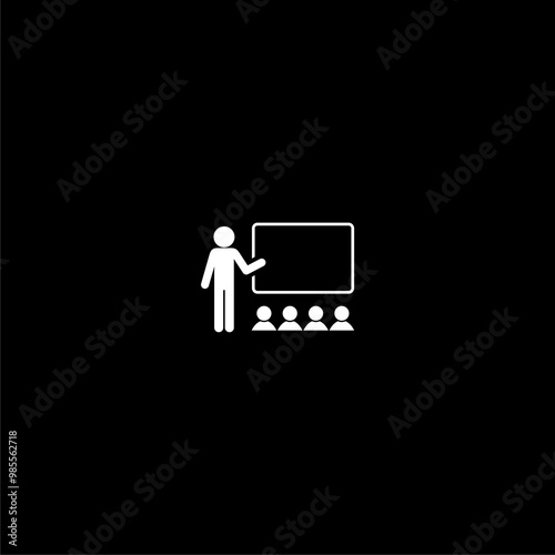  Teacher icon isolated on dark background