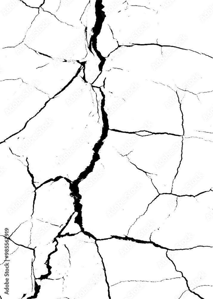 Earth cracks texture on isolated vector background. black lightning bolts. Earth crack. Earth cracks texture on isolated vector background. black lightning bolts. Earth crack.