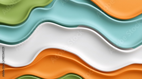 Abstract Waves of Colorful Textures for Background Design