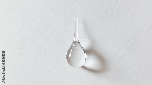 Glass teardrop on white photo