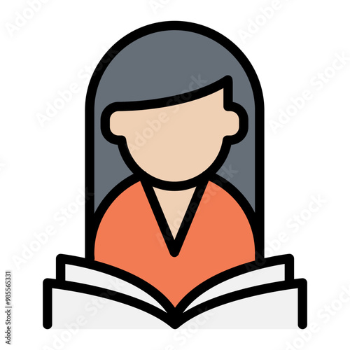 A woman reading a book icon