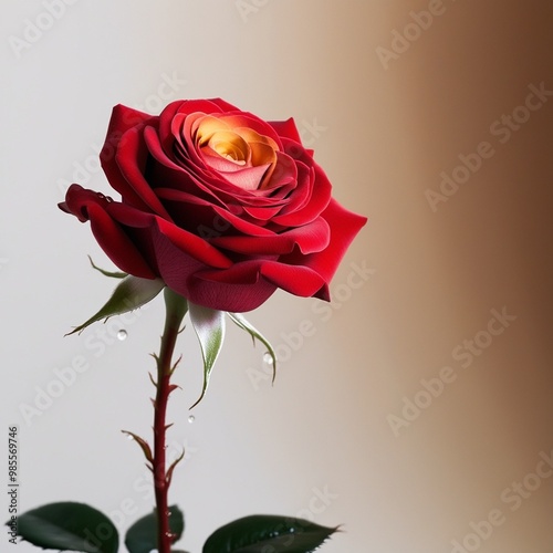 Red Rose Flower Red Rose against on isolate white background