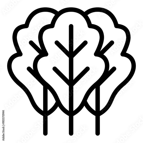 Kale icon. Vector line icon