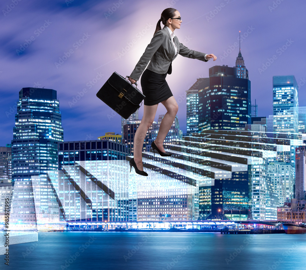 Businesswoman in ambition and determination concept
