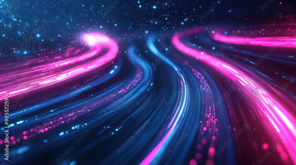abstract futuristic background with pink blue glowing neon moving high speed wave lines and bokeh lights. Data transfer concept Fantastic wallpaper abstract futuristic background with pink blue glowing neon moving high speed wave lines and bokeh lights. Data transfer concept Fantastic wallpaper