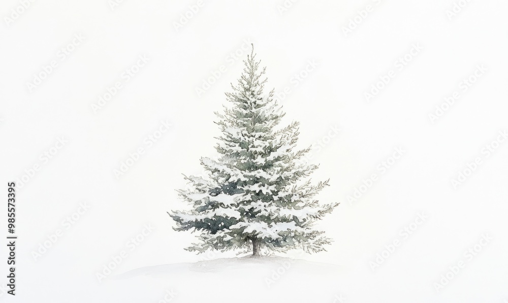 Obraz premium A white Christmas tree is the main focus of the image
