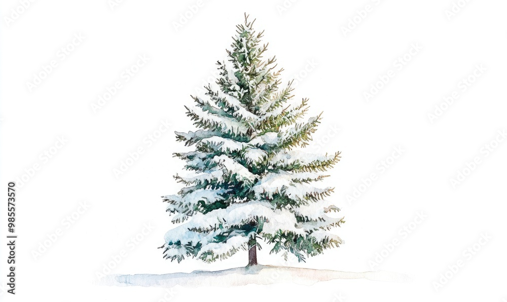 A white pine tree with snow on it A white pine tree with snow on it