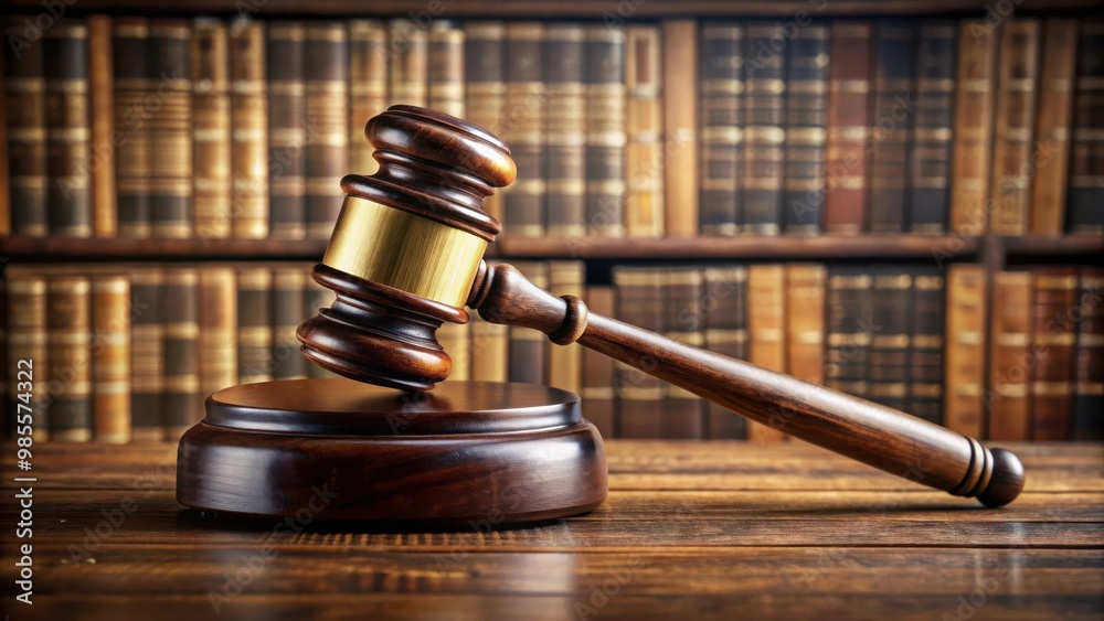 Judge gavel and law books in court with blank copy space, perfect for legal and justice concepts Judge gavel and law books in court with blank copy space, perfect for legal and justice concepts
