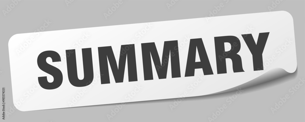 SUMMARY STICKER SUMMARY STICKER
