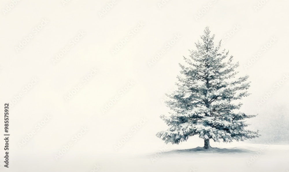 A white tree stands alone in a snowy field A white tree stands alone in a snowy field