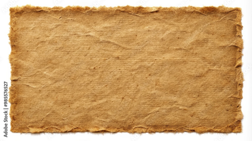 Brown paper texture square with natural fibers and rough edges for rustic and vintage designs Brown paper texture square with natural fibers and rough edges for rustic and vintage designs