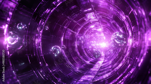 A futuristic abstract purple background, scientific style