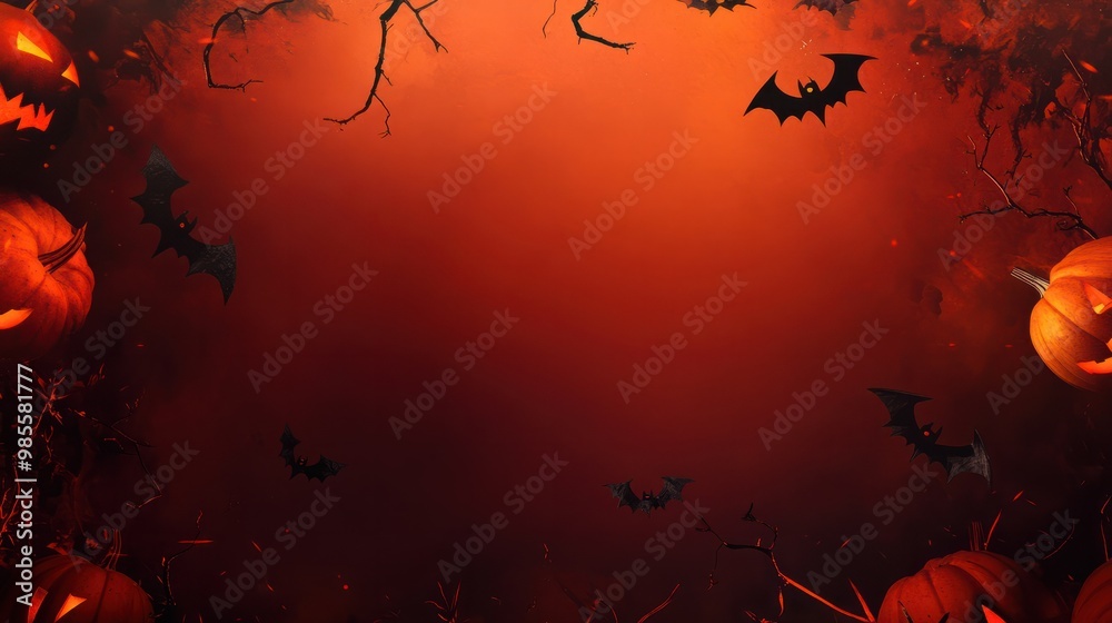 funky halloween 2023 sales banner background with copy space, top view