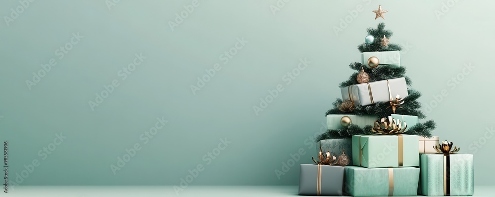 Creative Christmas Tree Made of Gift Boxes