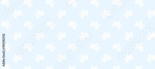 White autumn leaves in the blue background