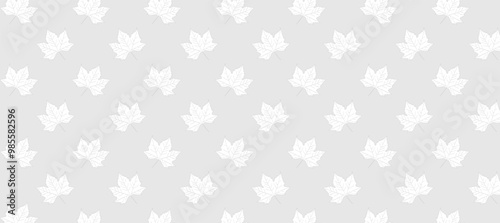 White autumn leaves in the grey background