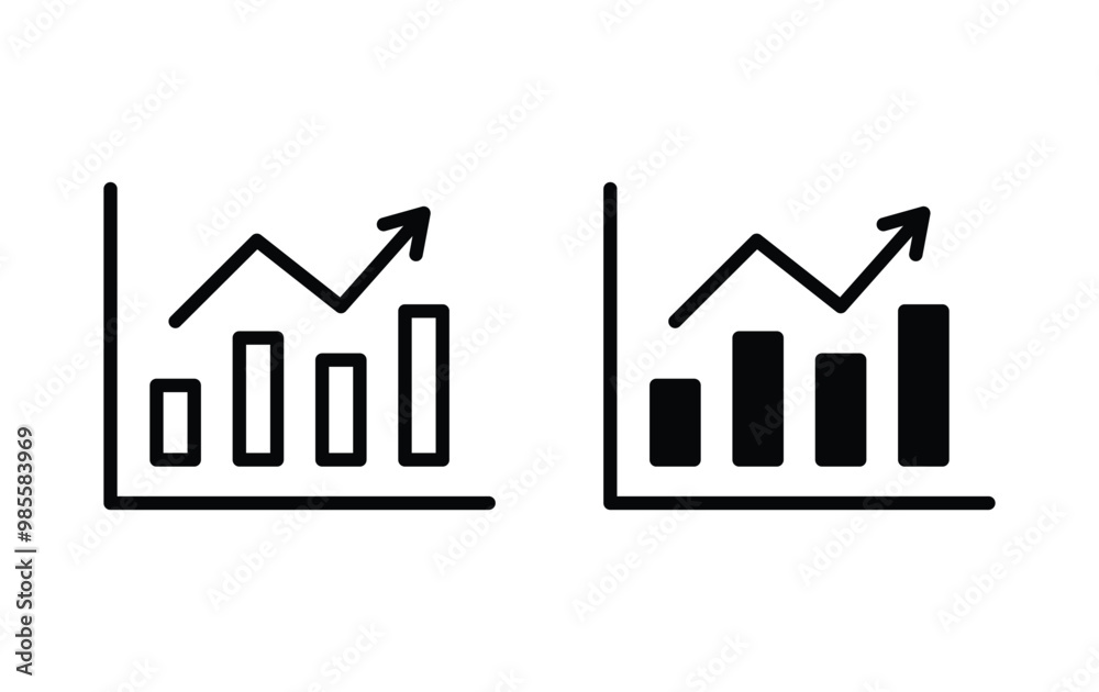 Fototapeta premium growing graph icon, data sign vector