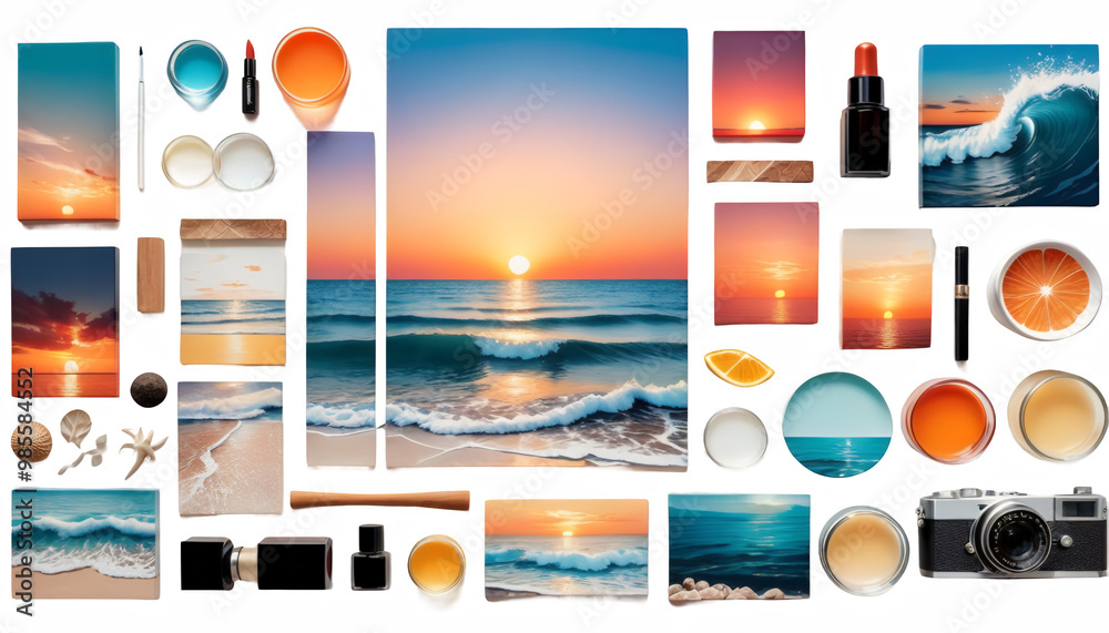 sea sunset acrylic landscape vertical abstract travel acrylic sea art summer colours sunset landscape background nature paint wallpaper texture colourful watercolor sky sun blue red beautiful beach