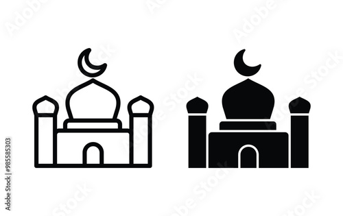 Mosque icon, Mosque sign vector 