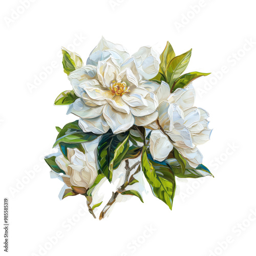 flower - Classic White Camellia Bloom Study