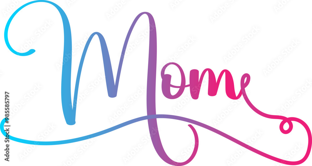 Mother's day - illustration of mom text , mom gradient text Mother's day - illustration of mom text , mom gradient text
