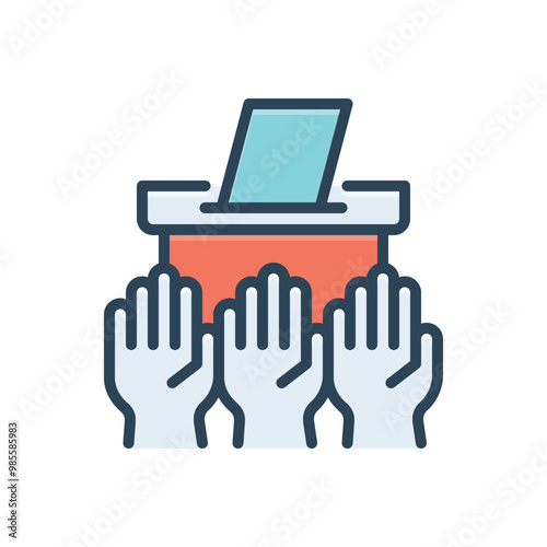 Color illustration icon for democracy