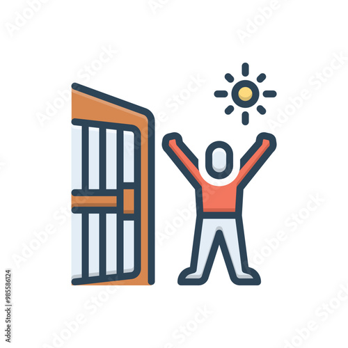 Color illustration icon for freedom