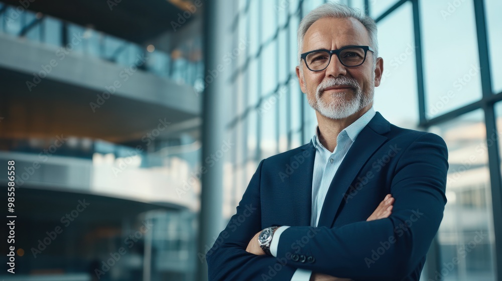 portrait of successful senior businessman consultant looking at camera and smiling inside modern office building portrait of successful senior businessman consultant looking at camera and smiling inside modern office building