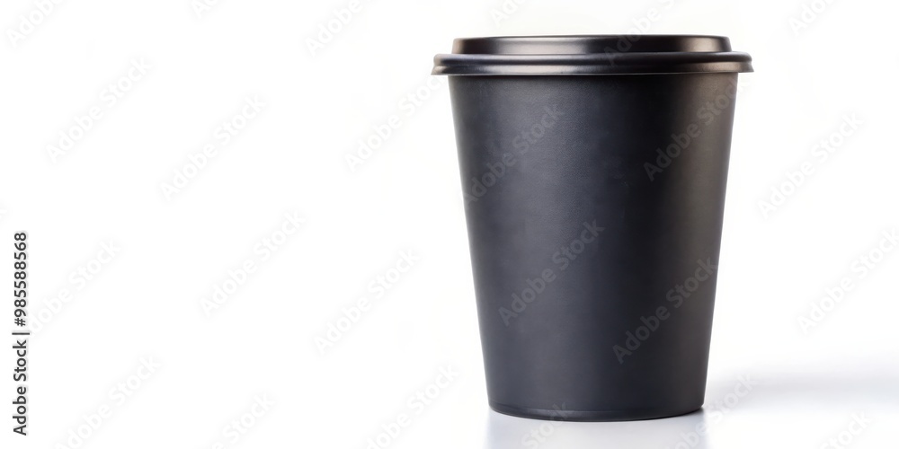 Empty black paper cup isolated on white background Empty black paper cup isolated on white background