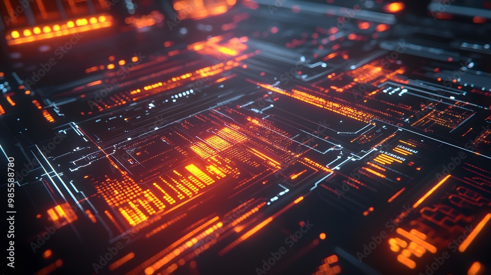 A close-up of a digital screen showing an AI system gaining control over global systems, with bright flashes of light and ominous data patterns creating a sense of fear and thrill. A close-up of a digital screen showing an AI system gaining control over global systems, with bright flashes of light and ominous data patterns creating a sense of fear and thrill.