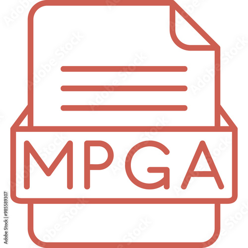 MPGA File Format Vector Icon Design