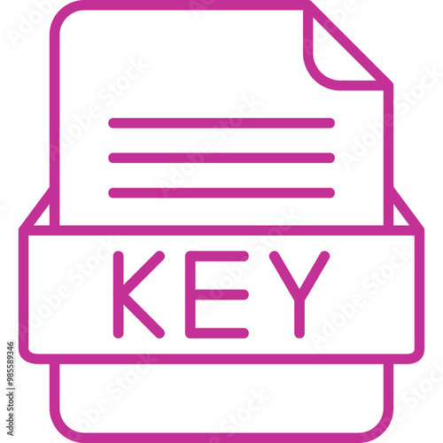 KEY File Format Vector Icon Design