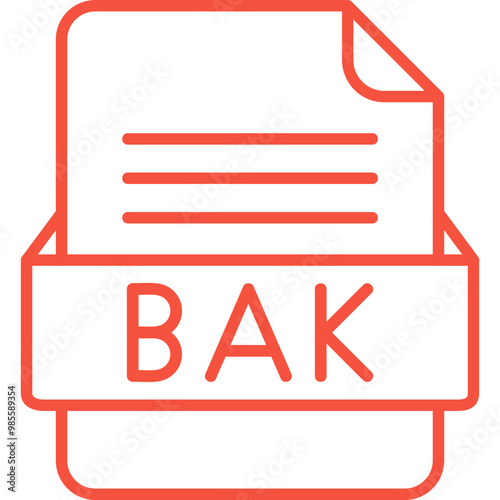 BAK File Format Vector Icon Design