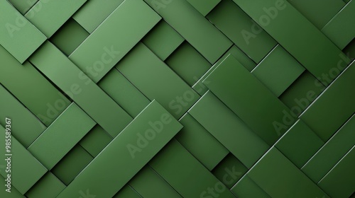 Geometric green design with interlocking patterns and textures, providing a sleek backdrop for any creative project