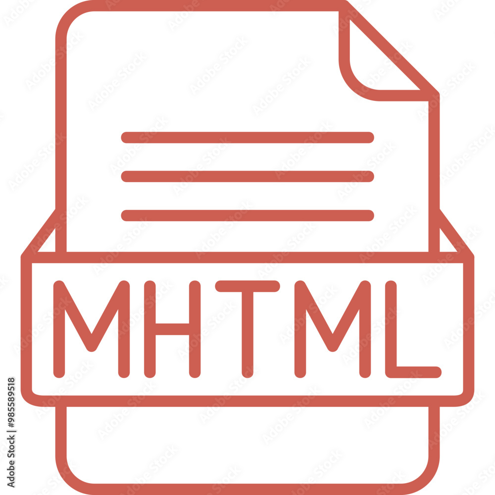 MHTML File Format Vector Icon Design MHTML File Format Vector Icon Design