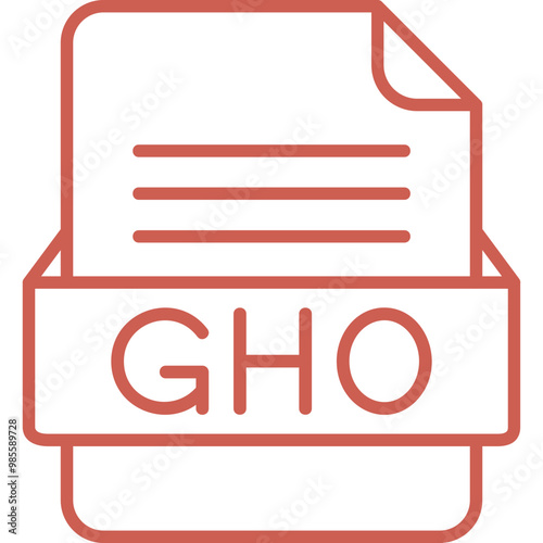 GHO File Format Vector Icon Design