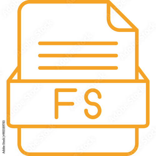 FS File Format Vector Icon Design